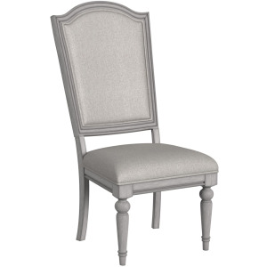 Glenmore Dining Side Chair with Light Brown Fabric in Aged Grey (2 Per Carton)