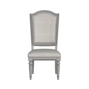 Glenmore Dining Side Chair with Light Brown Fabric in Aged Grey (2 Per Carton)