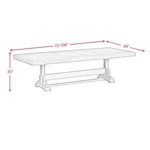 Glenmore Dining Table with 2x18\" Leaves in Aged Grey