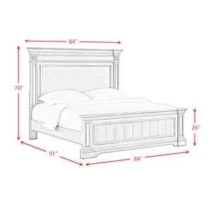 Glenmore King Panel Bed in Aged Grey
