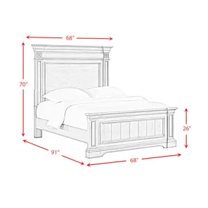 Glenmore Queen Panel Bed in Aged Grey