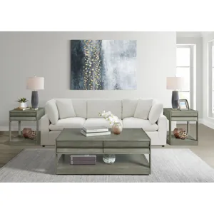 Gordon Rectangular End Table in grey