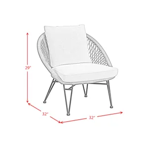 Grace Outdoor Seating 4PC Set - Black, Natural and Olefin Beige