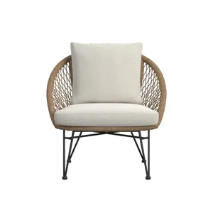 Grace Outdoor Seating 4PC Set - Black, Natural and Olefin Beige