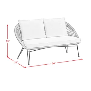 Grace Outdoor Seating 4PC Set - Black, Natural and Olefin Beige