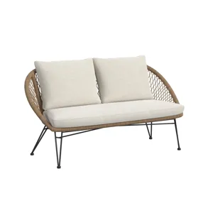 Grace Outdoor Seating 4PC Set - Black, Natural and Olefin Beige