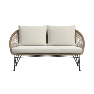 Grace Outdoor Seating 4PC Set - Black, Natural and Olefin Beige