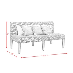 Gramercy Dining Three Seat Sofa w/Seven Pillows