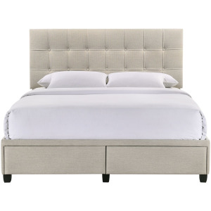 Hacienda Queen Storage Bed W/Tacoma Oak White CM 001