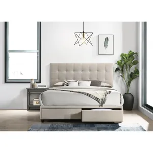 Hacienda Queen Storage Bed W/Tacoma Oak White CM 001