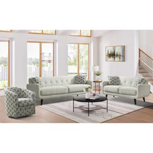 Hadley II Loveseat in Debussy Ecru with 2 Pillows