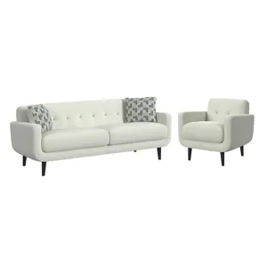 Hadley II Sofa in Debussy Ecru with 2 Pillows