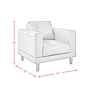 Hampton Chair in Fiero Charcoal (Top Grain / PVC)