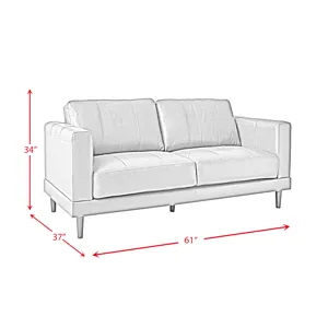 Hampton Loveseat in Fiero Charcoal (Top Grain / PVC)