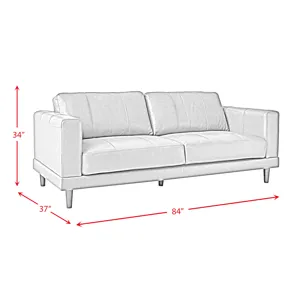 Hampton Sofa in Fiero Charcoal (Top Grain / PVC)