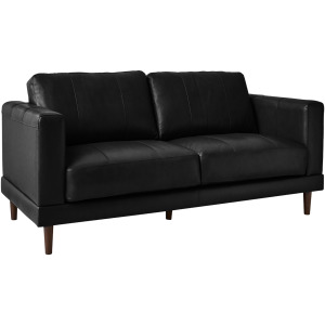 Hampton Loveseat In Fiero Black  (Top Grain/PVC)
