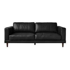 Hampton Sofa In Fiero Black (Top Grain/PVC)