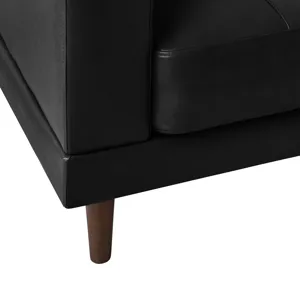 Hampton Sofa In Fiero Black (Top Grain/PVC)