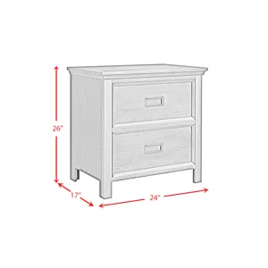 Hampton Kids 2-Drawer Nightstand with USB in Charcoal