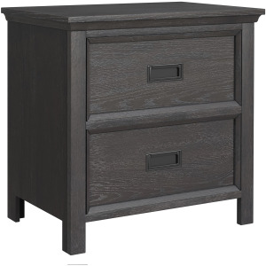 Hampton Kids 2-Drawer Nightstand with USB in Charcoal