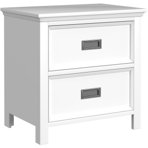 Hampton Kids 2-Drawer Nightstand with USB in White
