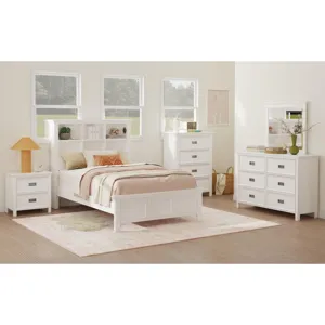 Hampton Kids 2-Drawer Nightstand with USB in White