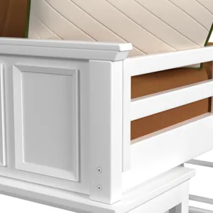 Hampton Kids Twin Loft with Ladder and Desk with Speaker in White