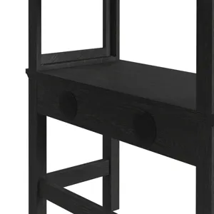 Hampton Kids Twin Loft with Staircase and Desk with Speaker in Charcoal