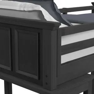Hampton Kids Twin Loft with Staircase and Desk with Speaker in Charcoal