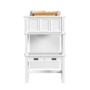 Hampton Kids Twin Loft with Staircase and Desk with Speaker in White