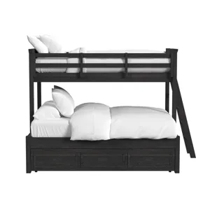 Hampton Kids Twin Over Full Bunk with Ladder and Trundle in Charcoal