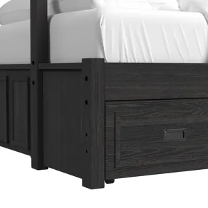 Hampton Kids Twin Over Full Bunk with Ladder and Trundle in Charcoal