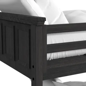 Hampton Kids Twin Over Full Bunk with Ladder and Trundle in Charcoal