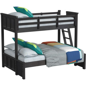 Hampton Kids Twin Over Full Bunk with Ladder in Charcoal