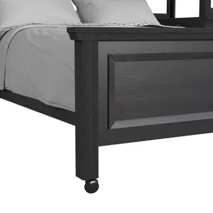 Hampton Kids Twin Over Full Loft with Ladder and Desk with Speaker in Charcoal