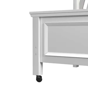Hampton Kids Twin Over Full Loft with Ladder and Desk with Speaker in White