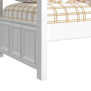 Hampton Kids Twin Over Twin Bunk with Ladder in White