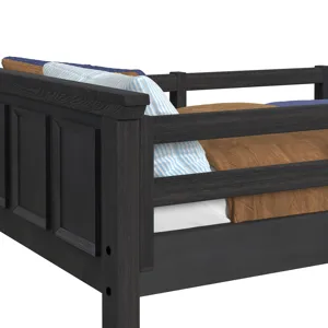 Hampton Kids Twin Over Twin Bunk with Staircase and Trundle in Charcoal