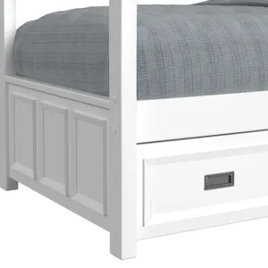 Hampton Kids Twin Over Twin Bunk with Staircase and Trundle in White