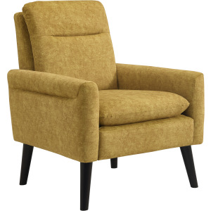 Hawk Accent Arm Chair with Memory foam in Radiance Yellow & Espresso