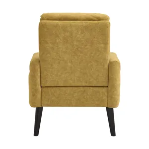 Hawk Accent Arm Chair with Memory foam in Radiance Yellow & Espresso