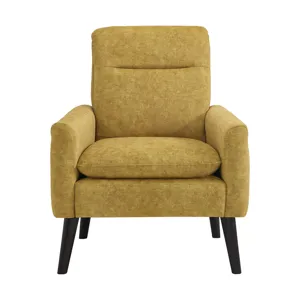 Hawk Accent Arm Chair with Memory foam in Radiance Yellow & Espresso
