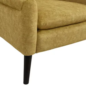 Hawk Accent Arm Chair with Memory foam in Radiance Yellow & Espresso