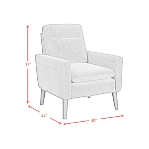 Hawk Accent Arm Chair W/Memory foam in 8077 Boucle White & Espresso