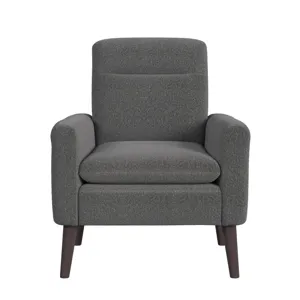 Hawk Accent Arm Chair with Memory foam in 8077 Boucle Grey & Espresso