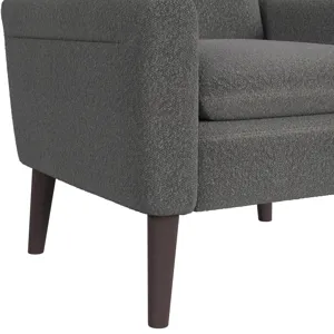 Hawk Accent Arm Chair with Memory foam in 8077 Boucle Grey & Espresso