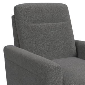Hawk Accent Arm Chair with Memory foam in 8077 Boucle Grey & Espresso