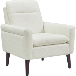 Hawk Accent Arm Chair W/Memory foam in 8077 Boucle White & Espresso