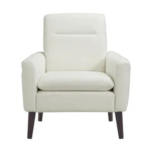 Hawk Accent Arm Chair W/Memory foam in 8077 Boucle White & Espresso