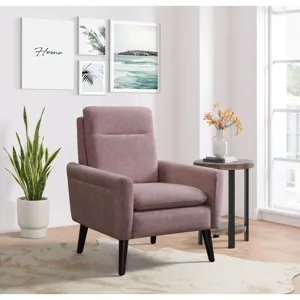 Hawk Accent Arm Chair with Memory foam in Radiance Blush & Espresso